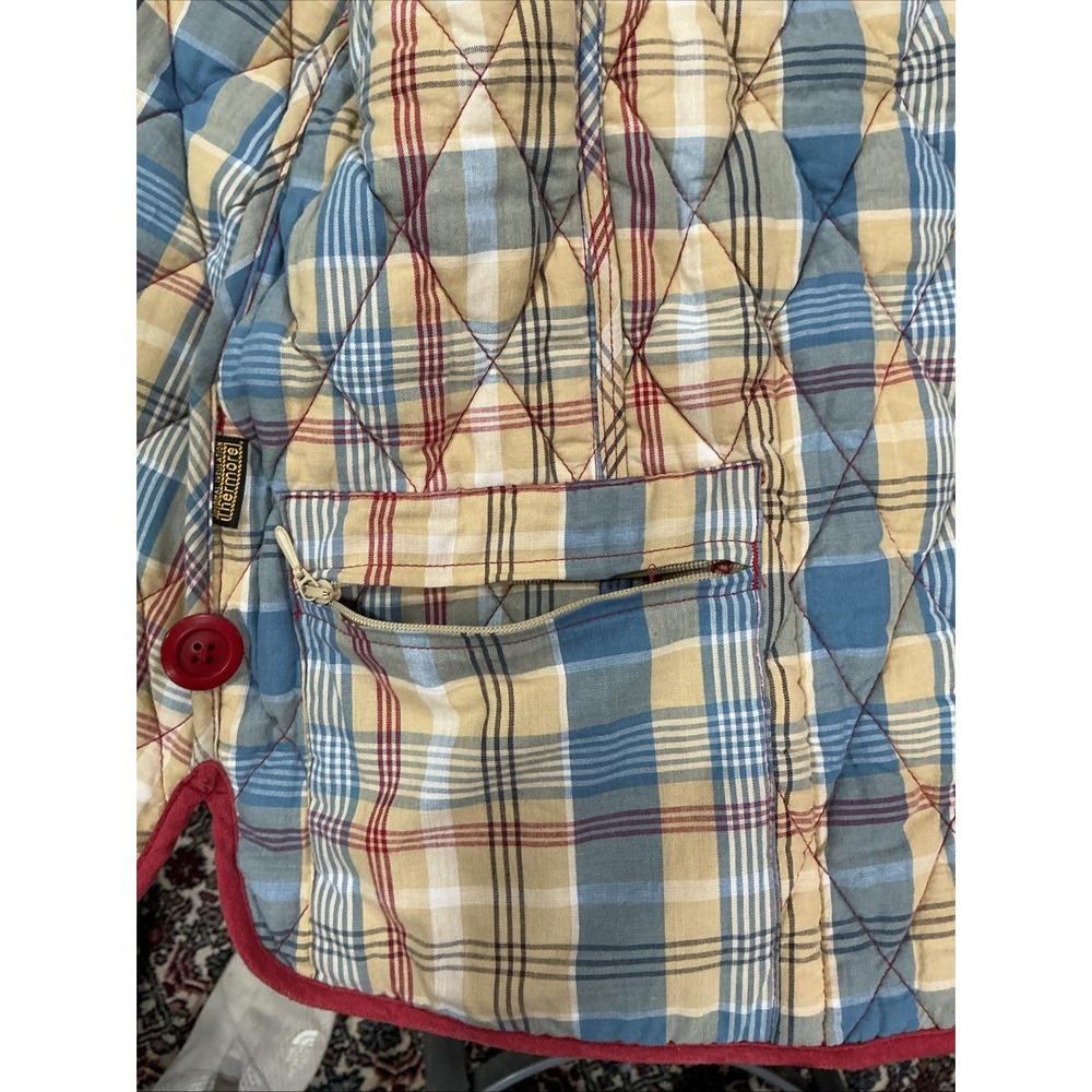 L.L. Bean Quilted Chore Coat, Red, Plaid Lining, Medium, Vintage, Insulated - Picture 9 of 15